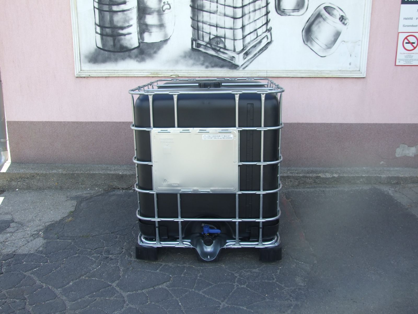 Új Maschio 1000 literes IBC műanyag raklapos UN + Food FEKETE